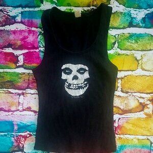 Vintage Black Skull Misfits Graphic Tank Top